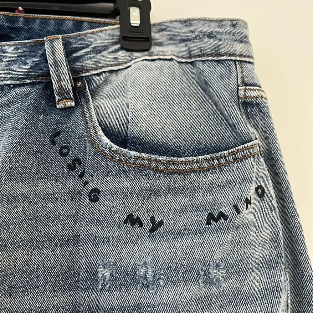 Cult of Individuality Rocker Slim Distressed‎ Jeans Rips Studs Ink, 40x33 NWT